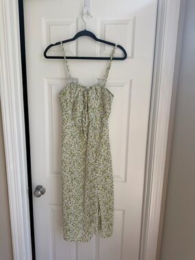 SHEIN Green Floral Midi Dress